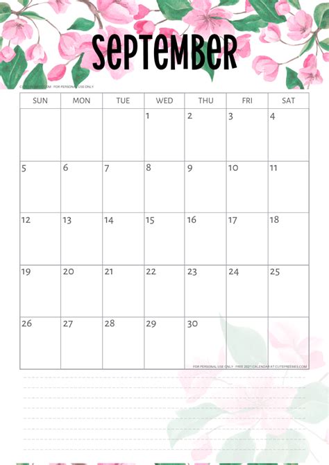 SEPTEMBER2021CALENDARPRINTABLEPINK Cute Freebies For You