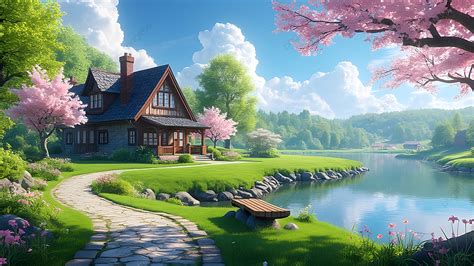 Serene Lakeside Retreat: Luxury Outdoor Living Amidst Spring Cherry ... - balustradellc