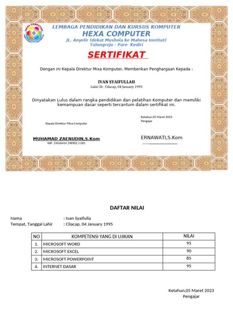 Sertifikat Keahlian Komputer - balustradellc