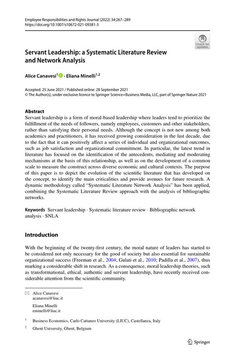 Servant Leadership: A systematic literature … - balustradellc