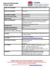 SESLHD PROCEDURE COVER SHEET - balustradellc