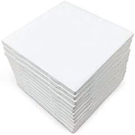 Set of 12 Glossy White Ceramic Tiles for Arts & Crafts - muktibox.com