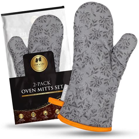 Set of 2 reusable, heat-resistant oven mitts, countertop ... - ManoMano - raincitystudios.com