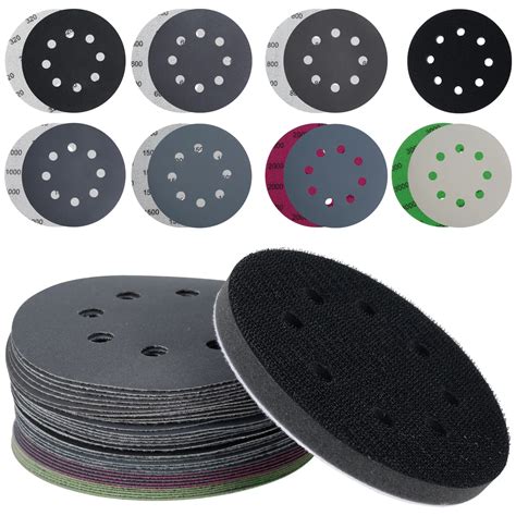 Set of 2 Sanding Pads 125mm Abrasive Discs Sanding Plate - balustradellc
