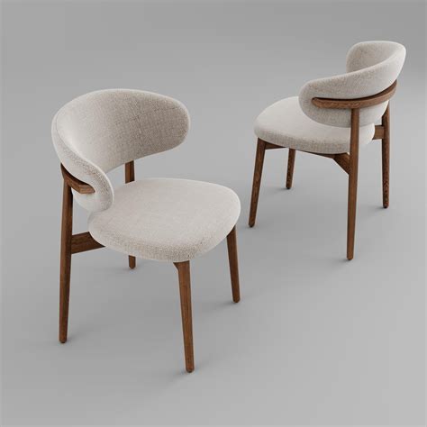 Set of 2 Upholstered Dining Chairs with Curved Back - balustradellc