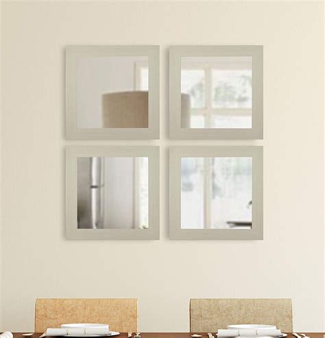 Set of 3 Modern Square Framed Mirrors (19.5" x 19.5") – Sleek Black ... - balustradellc