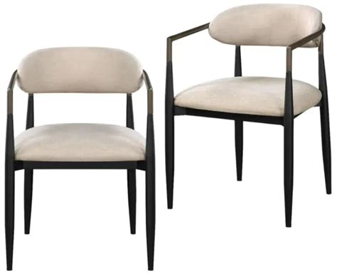 Set of Two Upholstered Fabric Open Back Dining Arm Chairs - Best Buy - balustradellc