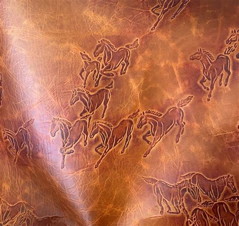 Settler Embossed Leather w/ Horses | Your Western Decor | Leather throw ... - balustradellc
