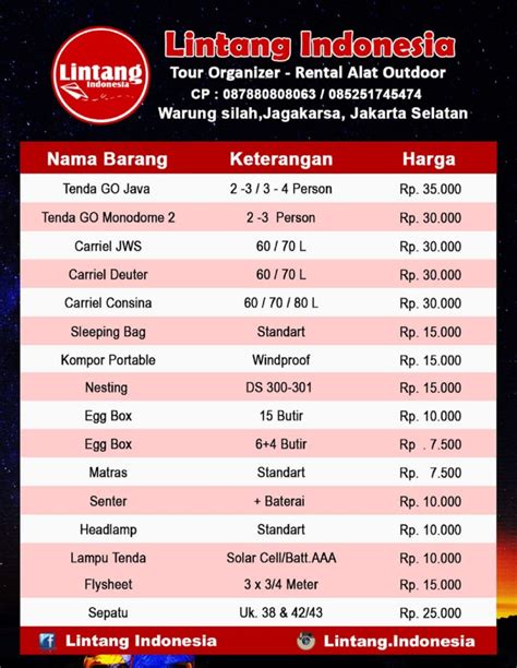 Sewa Alat Outdoor Berkualitas di Lintang Indonesia - balustradellc