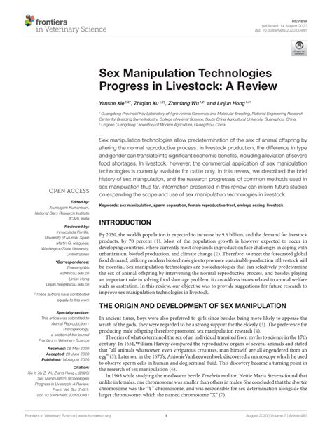 Sex Manipulation Technologies Progress in Livestock: A Review - raincitystudios.com