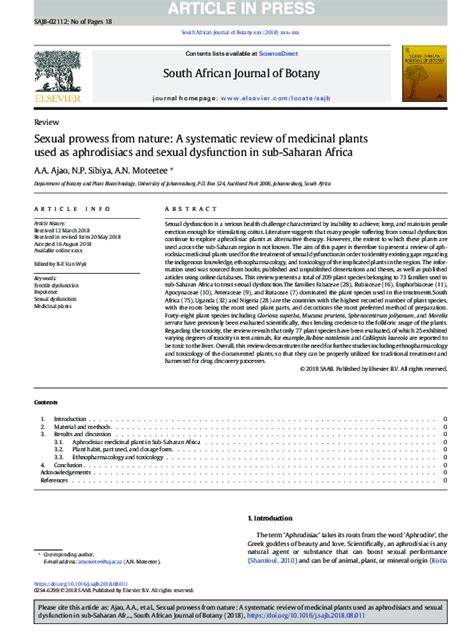 Sexual prowess from nature: A systematic review of medicinal plants ... - raincitystudios.com