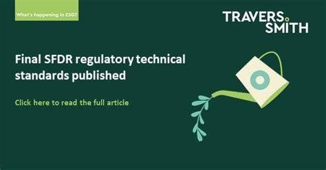 SFDR: what has changed in the final Regulatory Technical Standards…