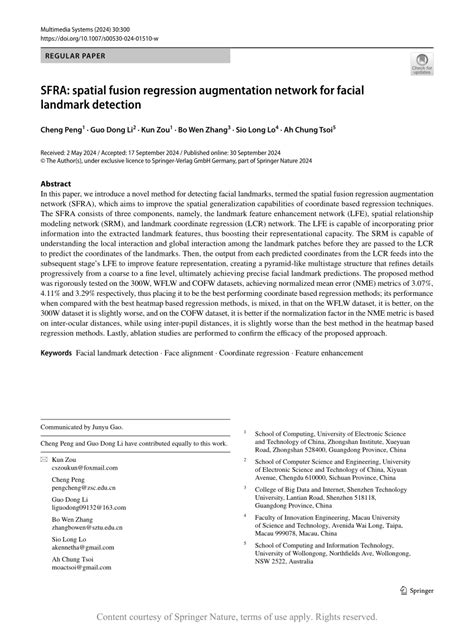 SFRA: spatial fusion regression augmentation network for facial ... - coolestguyplanet.net