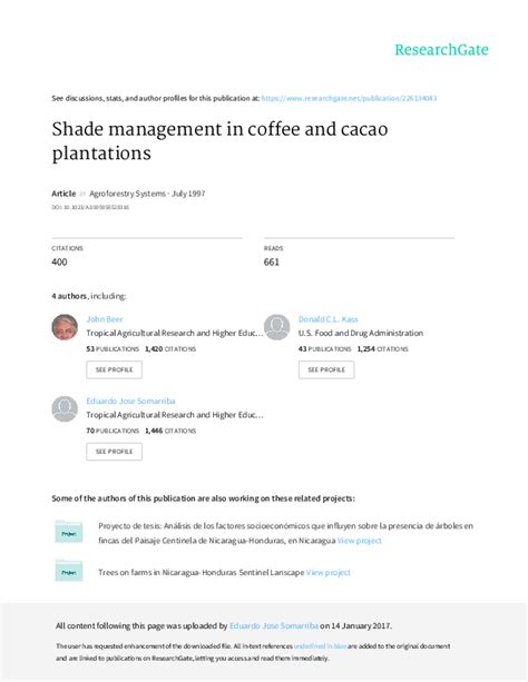 Shade management in coffee and cacao plantations - raincitystudios.com