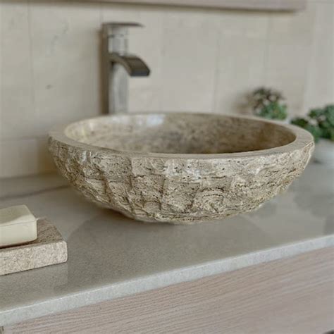 Shades of Nature Travertine Bathroom Sink - Amazon - balustradellc