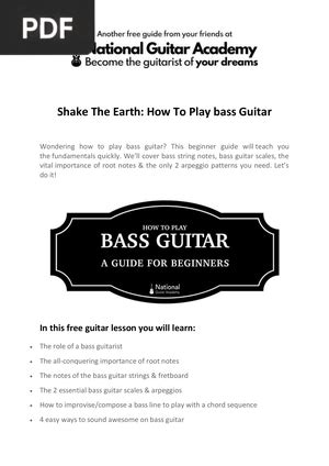 Shake The Earth: How To Play bass Guitar - balustradellc
