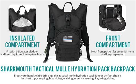 SHARKMOUTH Tactical Molle Hydration Backpack - balustradellc