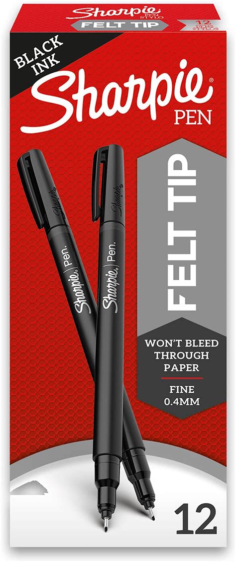 SHARPIE Pen, Medium Point, Black, 4-Count - amazon.com