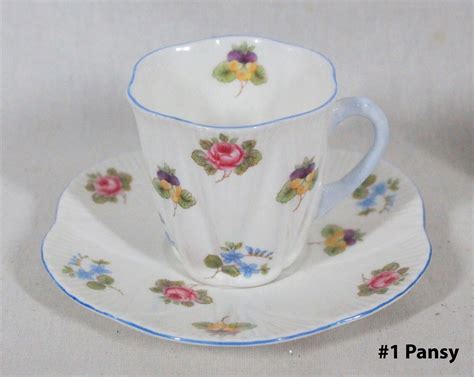 SHELLEY CHINA ROSE PANSY FORGET ME NOT DEMITASSE 5 …