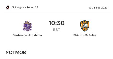 Shimizu S-Pulse vs Sanfrecce Hiroshima Lineups, Stats and Odds ... - wintechmobiles.com
