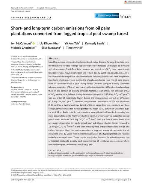 Short- and long-term carbon emissions from oil palm plantations ... - wintechmobiles.com