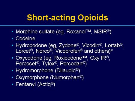 SHORT-ACTING OPIOID ANALGESICS Keystone First