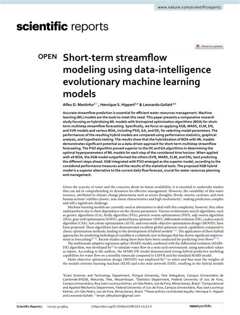 Short-term streamflow modeling using data-intelligence evolutionary ... - coolestguyplanet.net
