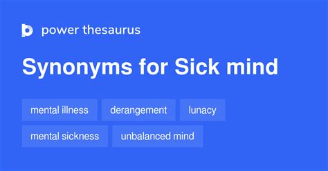 SICK MIND in Thesaurus: 100+ Synonyms & Antonyms for SICK …