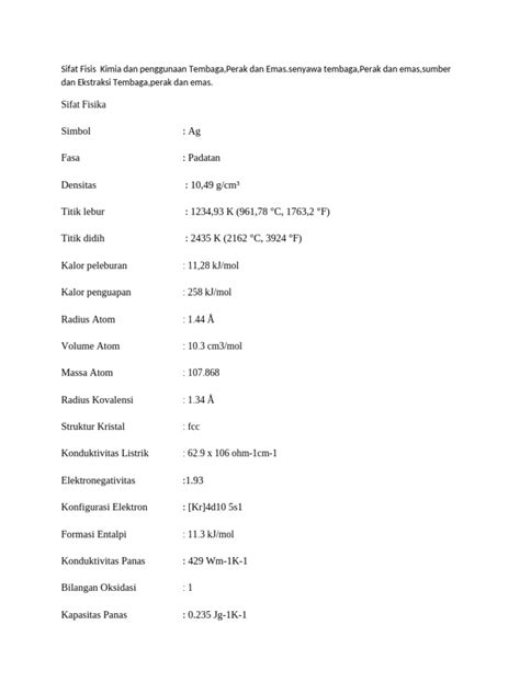 Sifat dan Reaksi Kimia Tembaga | PDF | Sains - wintechmobiles.com