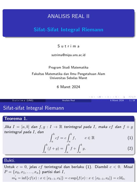 Sifat Lanjutan Integral Riemann | PDF | Metode & Bahan … - wintechmobiles.com