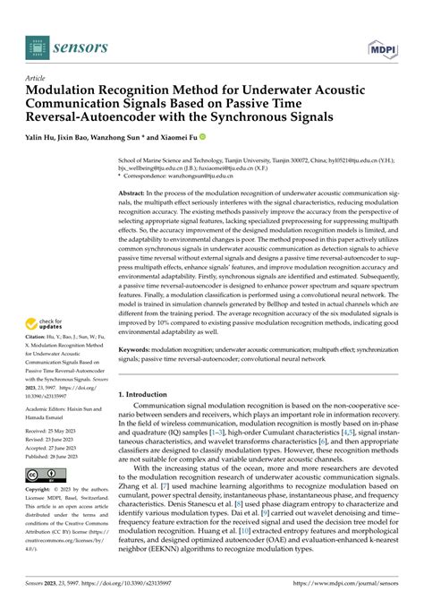 Signals Recognition of Underwater Acoustic Communication based on ... - raincitystudios.com