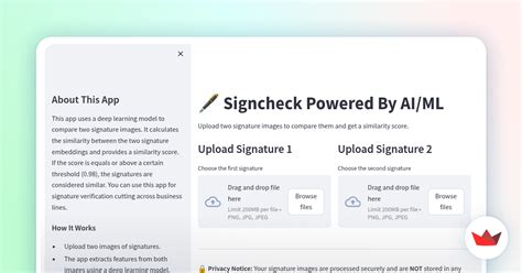 Signature Comparison App - coolestguyplanet.net