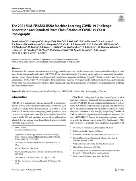 SIIM, FISABIO, and RSNA Host Machine Learning Challenge for …