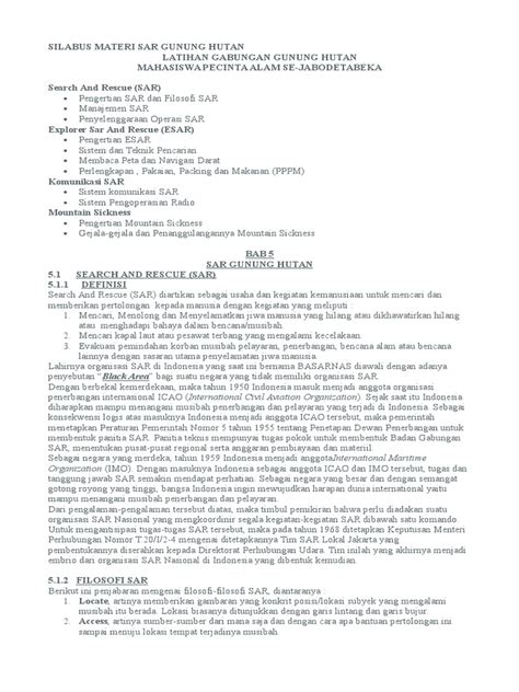 Silabus Materi Sar Gunung Hutan | PDF - Scribd - balustradellc
