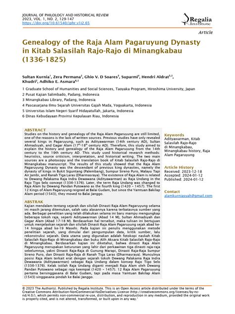 Silsilah Dinasti Raja Alam Pagaruyung | PDF - Scribd - wintechmobiles.com