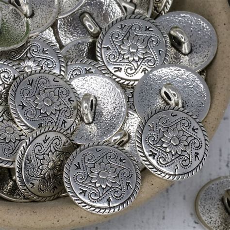 Silver Buttons for Wrap Bracelet - Etsy - balustradellc