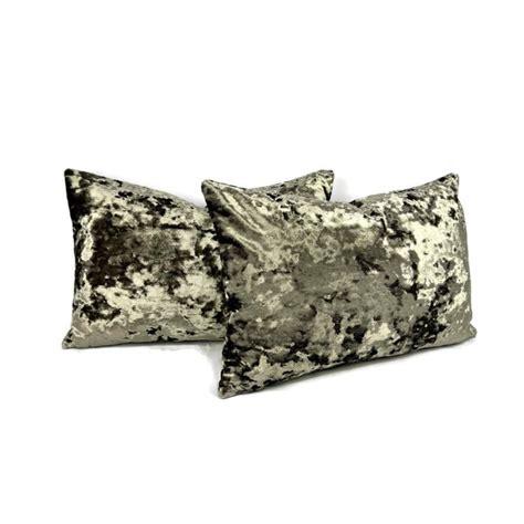 Silver Crushed Velvet Pillow Cover - Etsy - balustradellc
