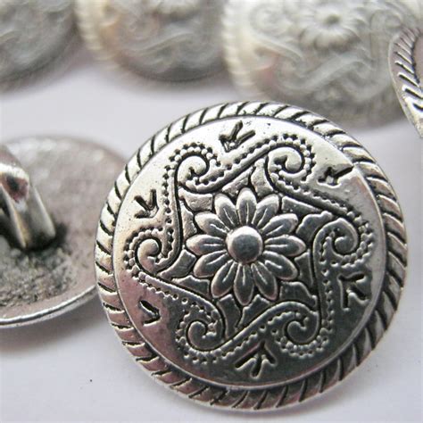 Silver Decorative Buttons - Etsy - balustradellc