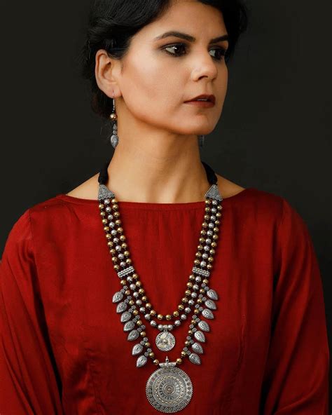 Silver Oxidised Jewellery Designs for Women - Parnika - balustradellc