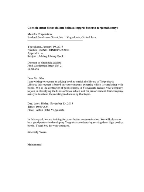 Simak Contoh Surat Dinas Dalam Bahasa Inggris Terbaik - balustradellc