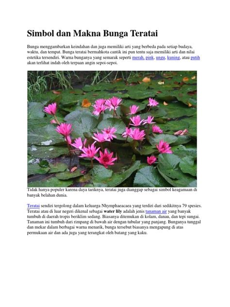 Simbol Dan Makna Bunga Teratai | PDF - Scribd - balustradellc
