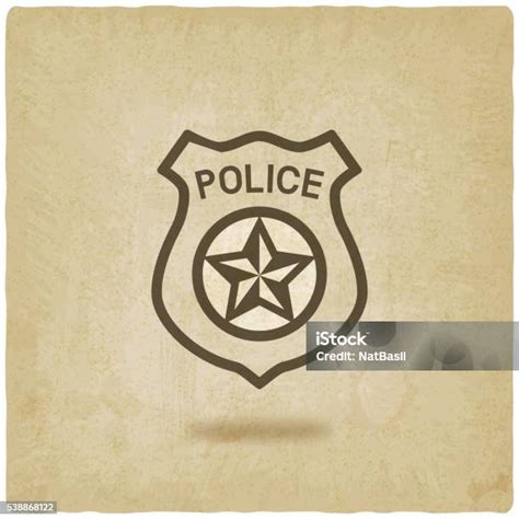 Simbol lencana polisi latar belakang lama ilustrasi stok... - balustradellc