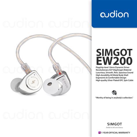 SIMGOT EW200 10mm SCP Diaphragm Dynamic Driver 2pin Hi-Res In-ear IEM ... - balustradellc