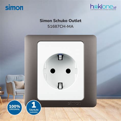 Simon Stop Kontak Schuko Outlet - 51687CH-MA - balustradellc