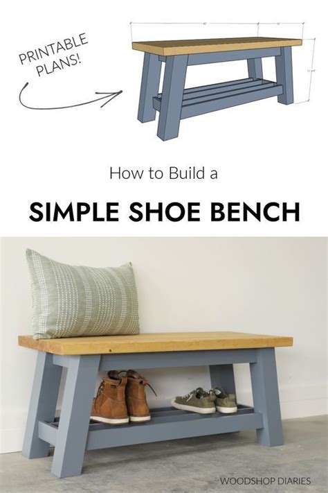 Simple DIY Shoe Bench with Printable Building Plans - Woodshop Diaries - balustradellc