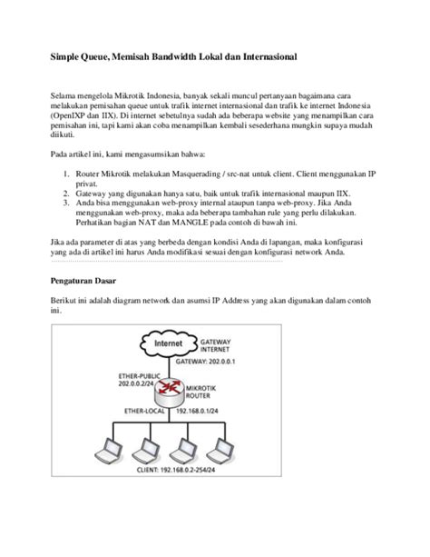 Simple Queue, Memisah Bandwidth Lokal dan … - balustradellc