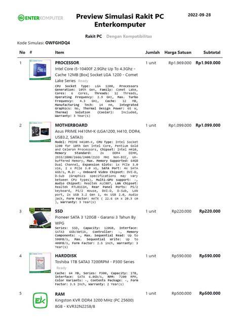 Simulasi Rakit PC Enterkomputer - Toko Komputer, Rakit PC, Laptop ... - raincitystudios.com