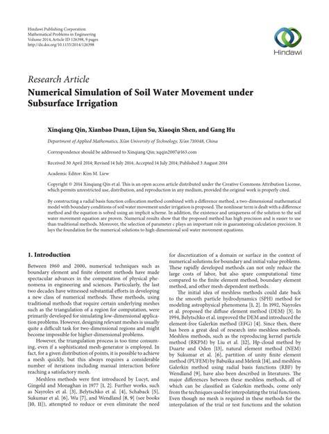 Simulation of soil water movement under subsurface irrigation with ... - raincitystudios.com