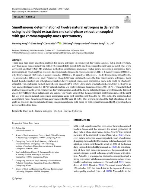Simultaneous determination of twelve natural estrogens in dairy milk ... - wintechmobiles.com