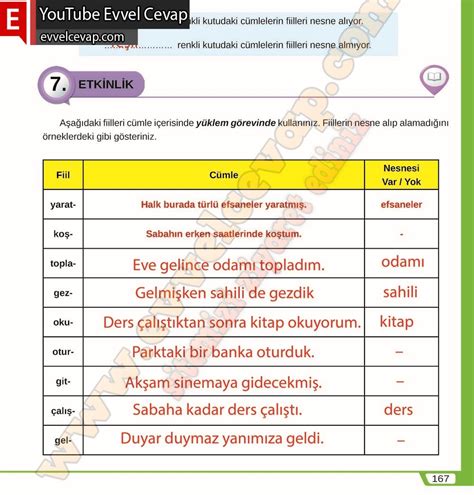 SINIF TÜRKÇE KİTABININ CEVAPLARI; 8.